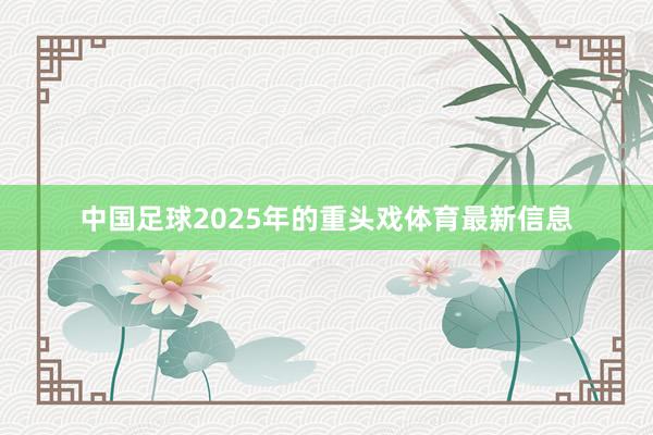 中国足球2025年的重头戏体育最新信息