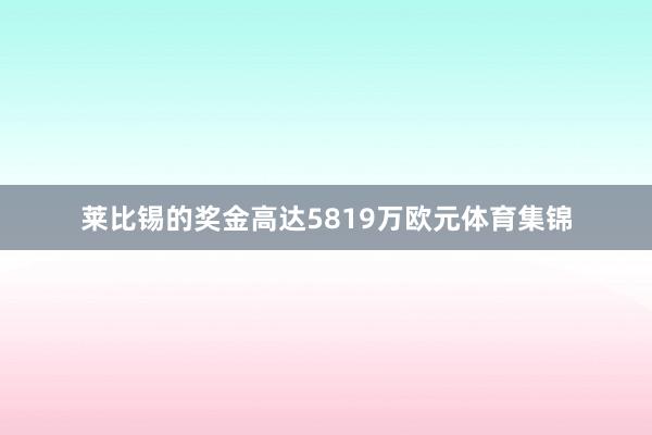 莱比锡的奖金高达5819万欧元体育集锦