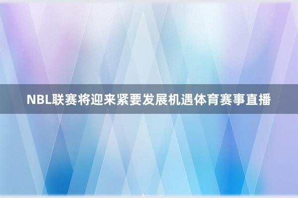 NBL联赛将迎来紧要发展机遇体育赛事直播